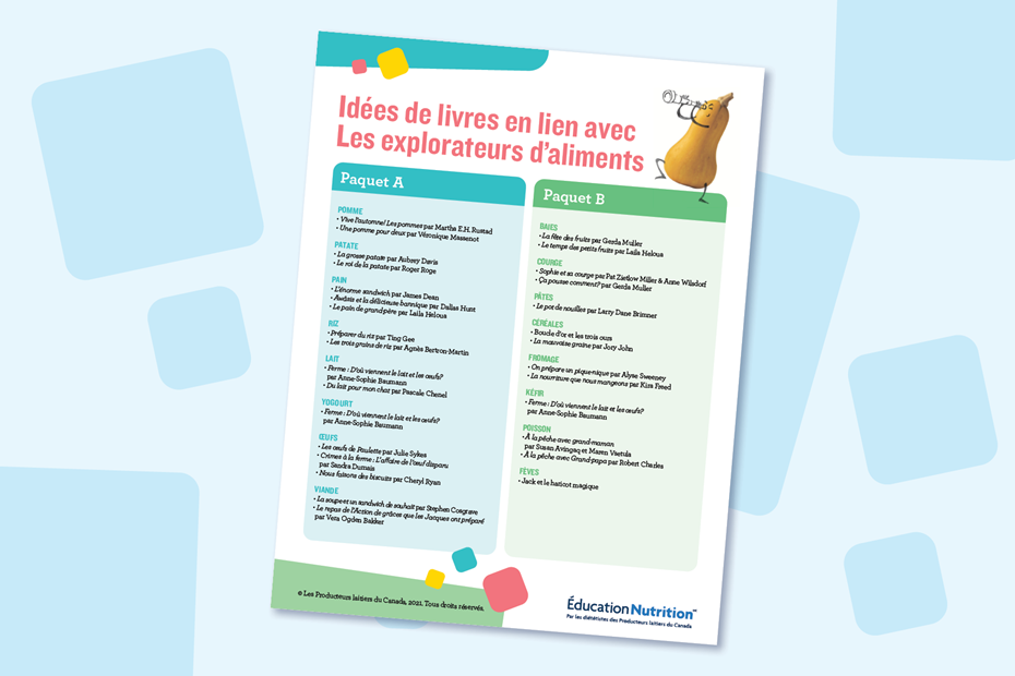 Recommandations de livres en français pour « Les explorateurs d’aliments » 