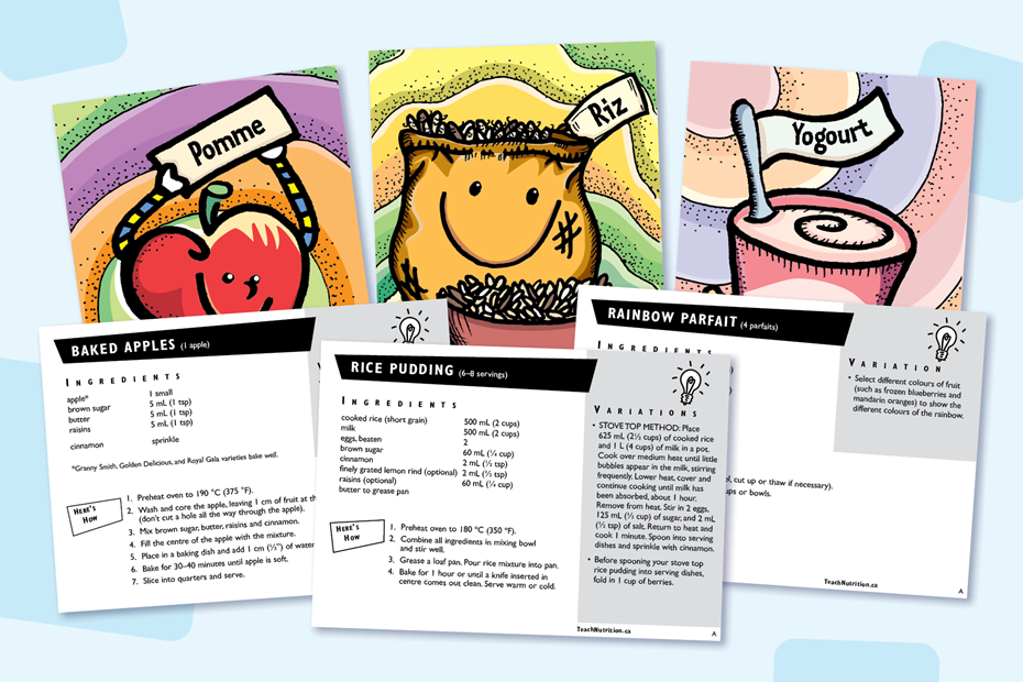 Les explorateurs d’aliments – Ensemble de cartes de recettes pour votre classe 