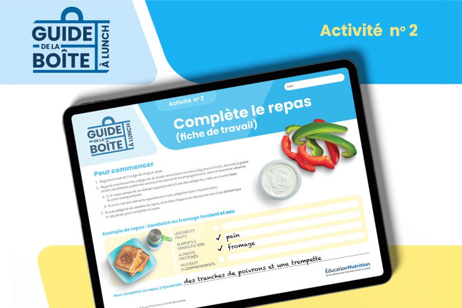 Complète le repas activité 
